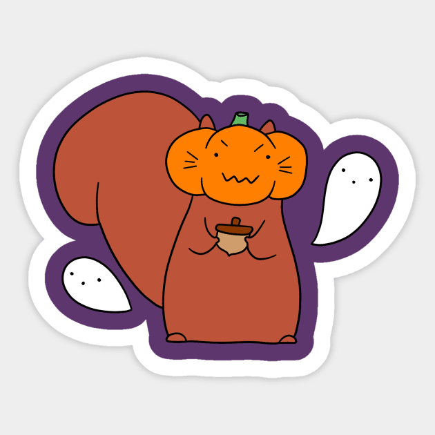 Ghost Pumpkin Squirrel Sticker by saradaboru